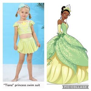 Size 2 “Tiana” princess swim suit! Brand New!